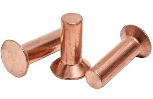 Copper Rivets, Round, Snap, Flat, Countersunk